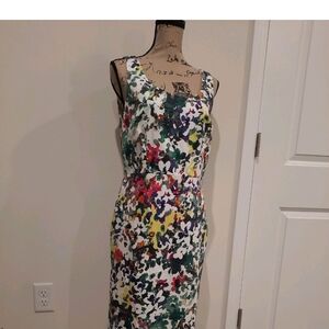 Floral Multicolor Sleeveless Sheath Dress - Brand Unknown